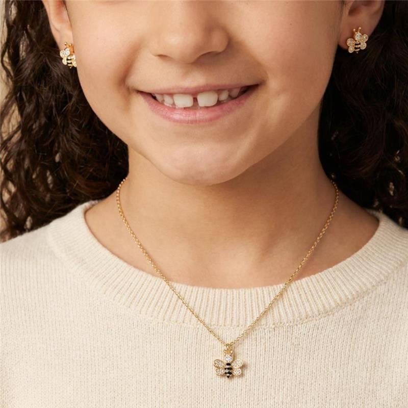 CONJUNTO INFANTIL PEIXE EM ZIRCONIA FOLHEADO OURO