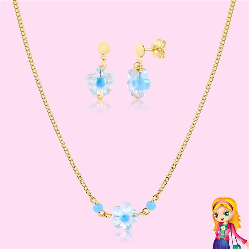CONJUNTO INFANTIL FLOR FOLH. OURO