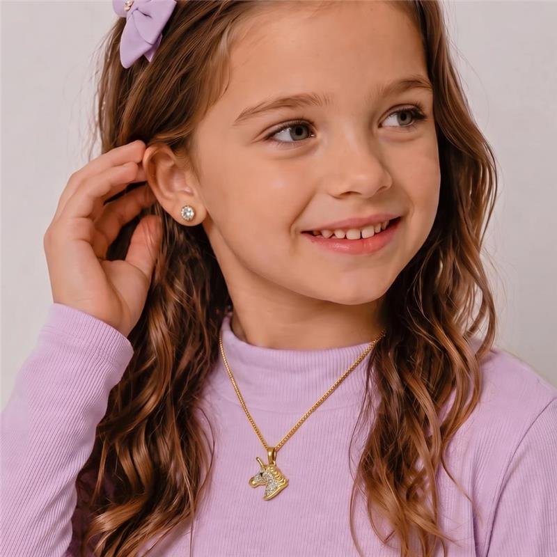 CONJUNTO UNICÓRNIO INFANTIL BANHADO OURO