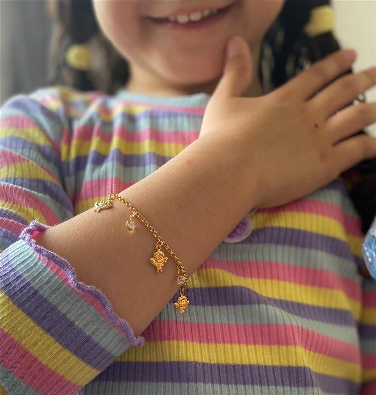 PULSEIRA INFANTIL ANJOS FOLH. OURO
