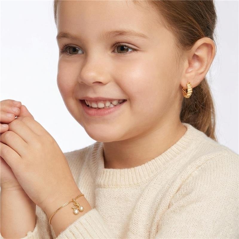 PULSEIRA INFANTIL BICICLETA FOLH. OURO