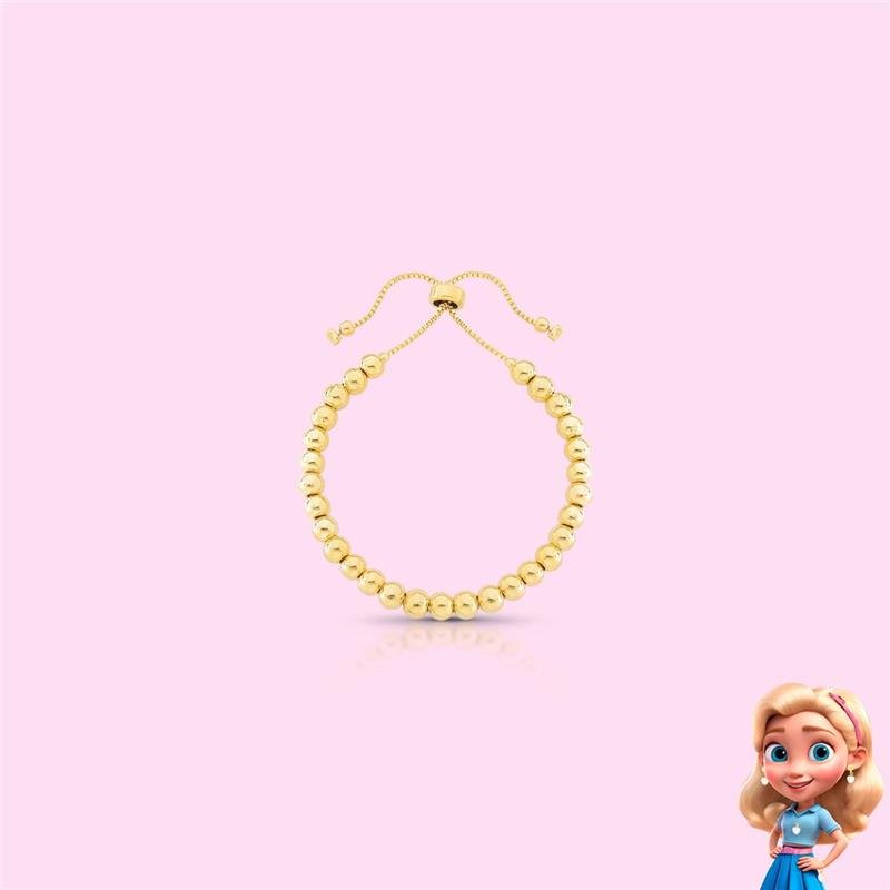 PULSEIRA INFANTIL SHAMBALA ESFERAS BANHADO OURO - .