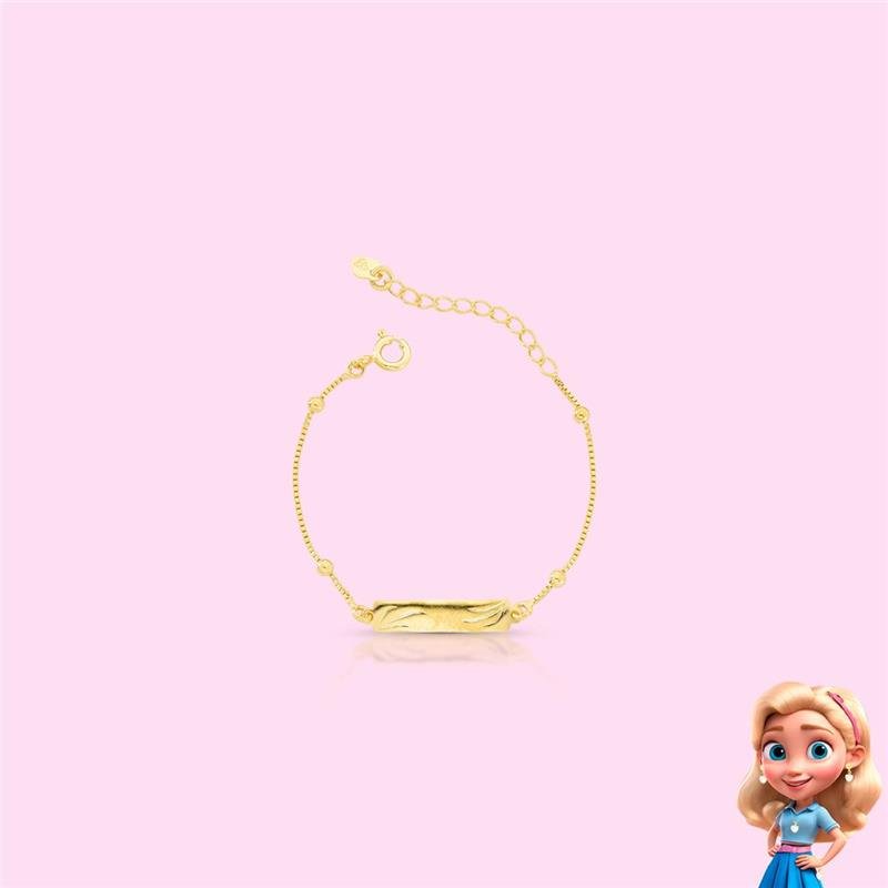 PULSEIRA INFANTIL MELINDROSA BOLINHAS BANHADO OURO - .
