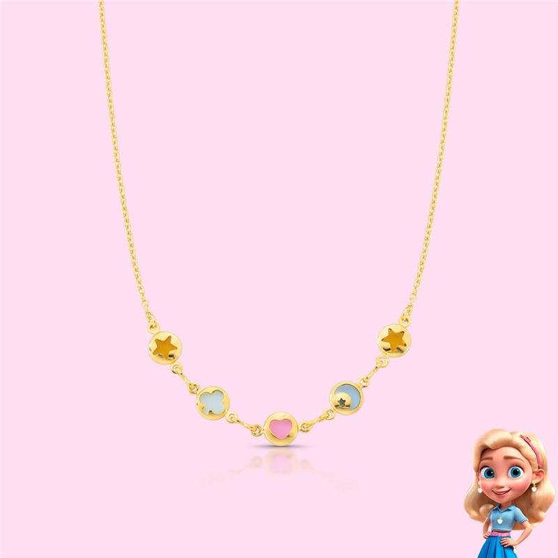 COLAR INFANTIL BANHADO OURO - COLORIDO