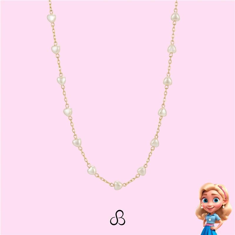 COLAR INFANTIL MINI CORAÇÕES BANHADO OURO - .