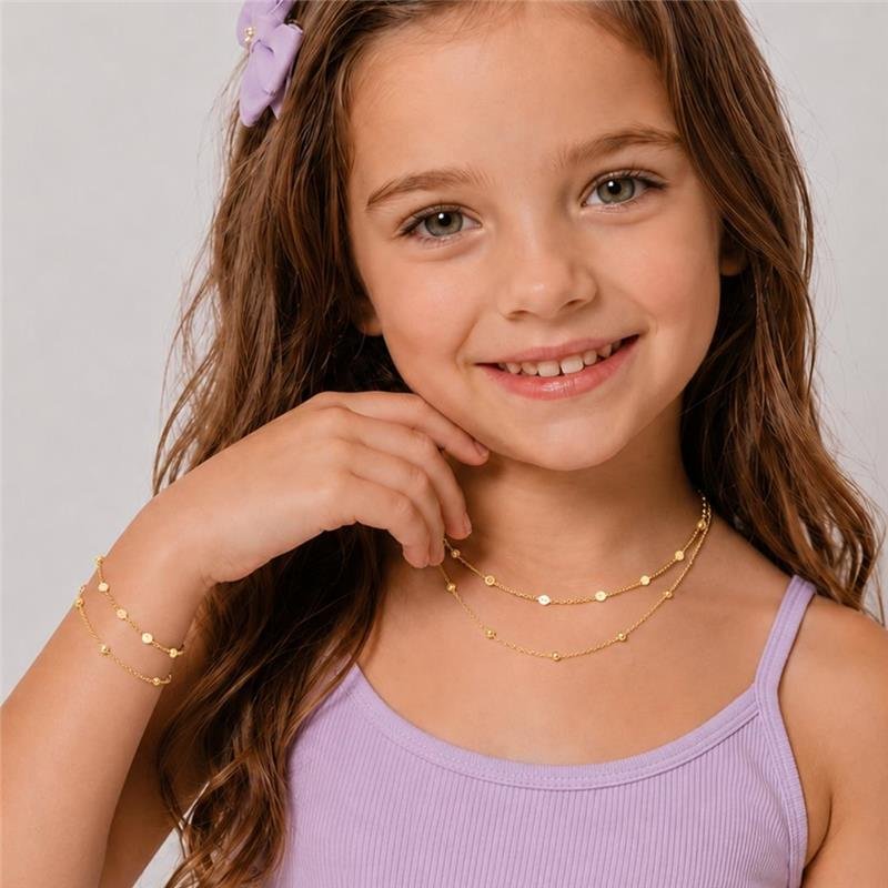 COLAR INFANTIL CORAÇÕES BANHADO OURO