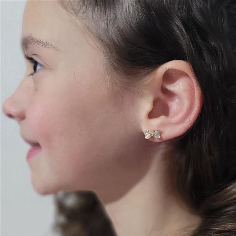 BRINCO INFANTIL LAÇO CRAVEJADO BANHADO OURO