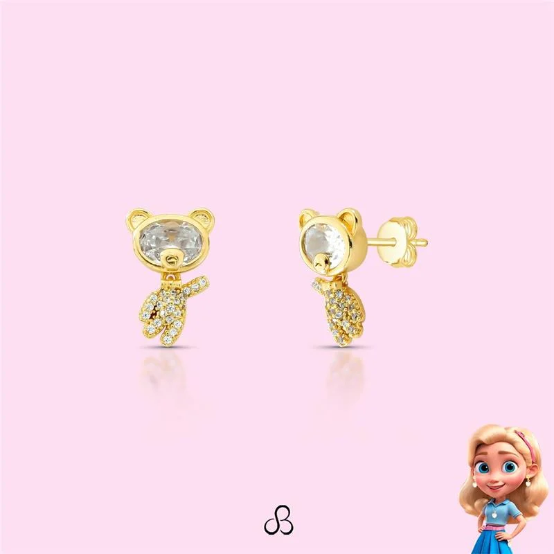 BRINCO INFANTIL CLICK LAÇO BANHADO OURO - CRISTAL