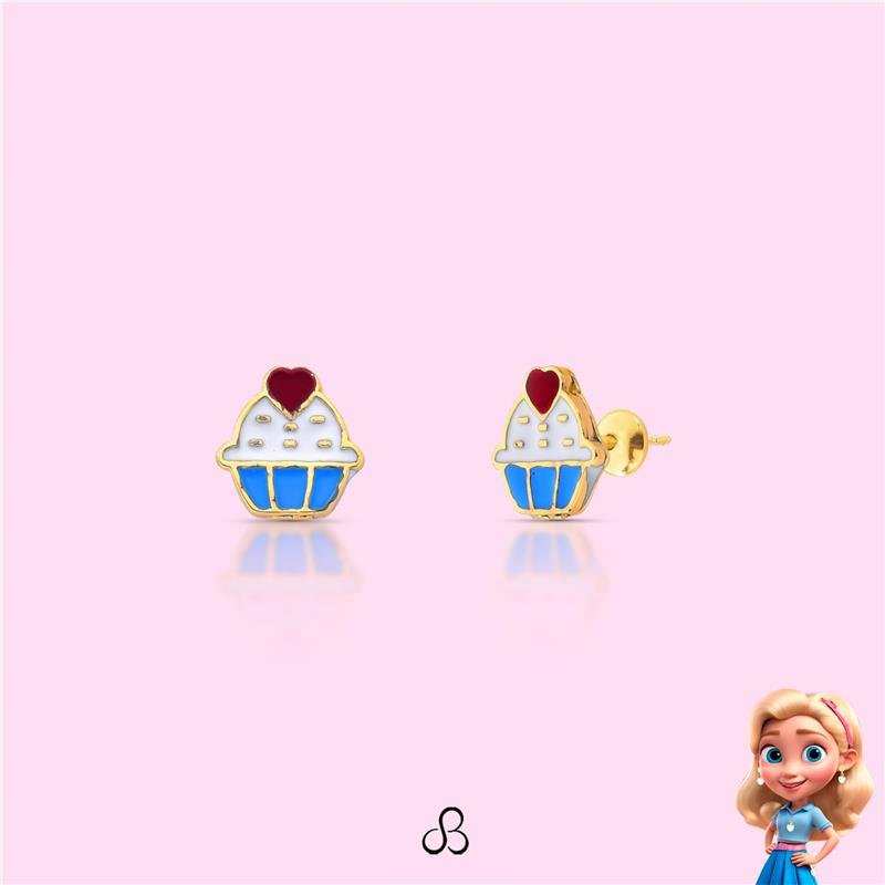BRINCO INFANTIL CUPCAKE BANHADO OURO - COLORIDO