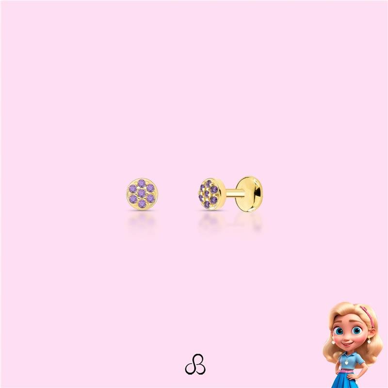 BRINCO BABY CRAVEJADO BANHADO OURO - LILAS