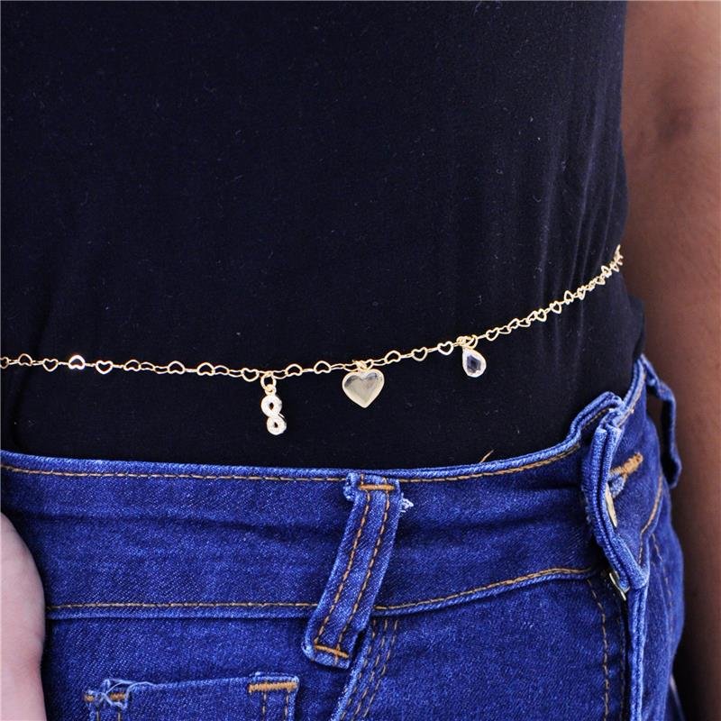 BODY CHAIN POSITIVIDADE FOLH. OURO