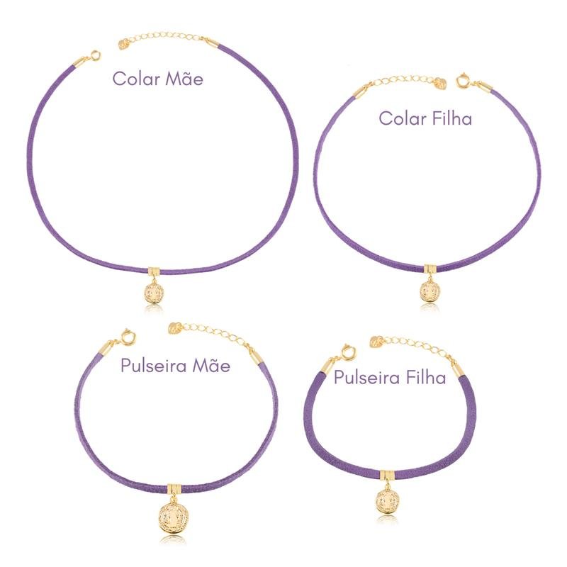 LOOK TAL MÃE TAL FILHA CAMURÇA MEDALHA SÃO BENTO FOLH. OURO 