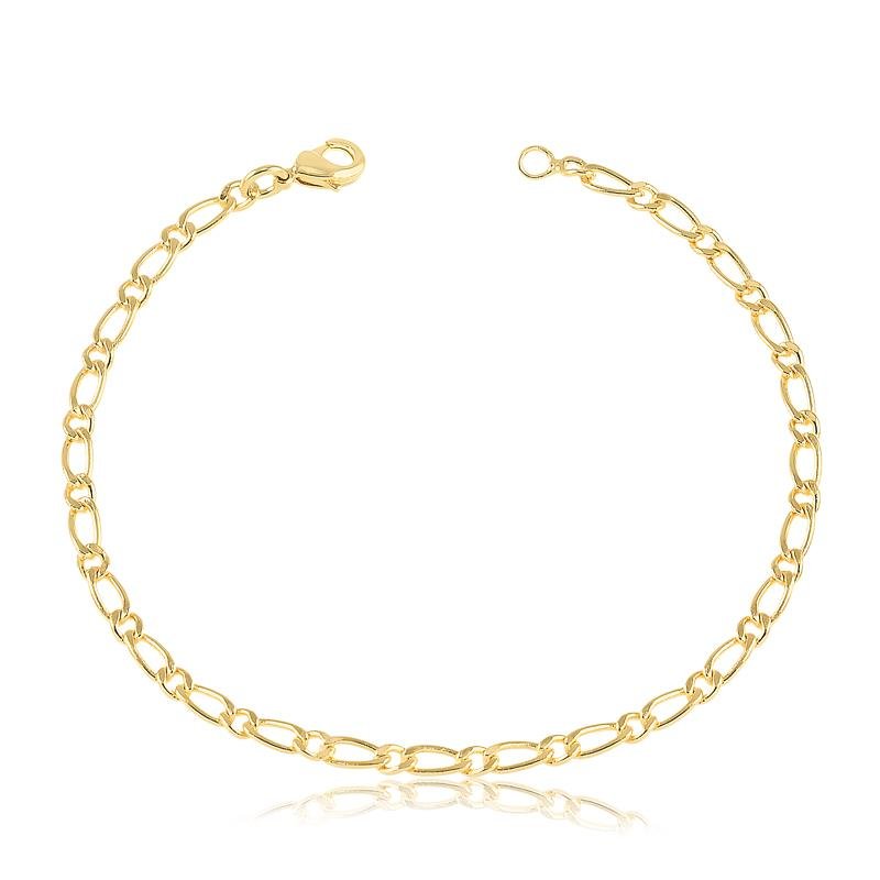 PULSEIRA ELOS CHATO 1X1 FOLHEADO OURO - .