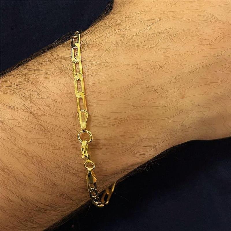 PULSEIRA ELOS CHATO FOLHEADO A OURO