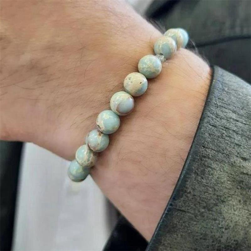 PULSEIRA MASCULINA PEDRA BANHADO RÓDIO