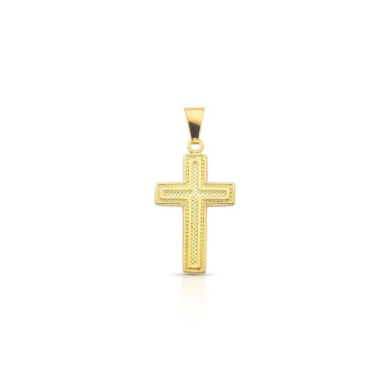 PINGENTE MASCULINO CRUZ BANHADO OURO - .