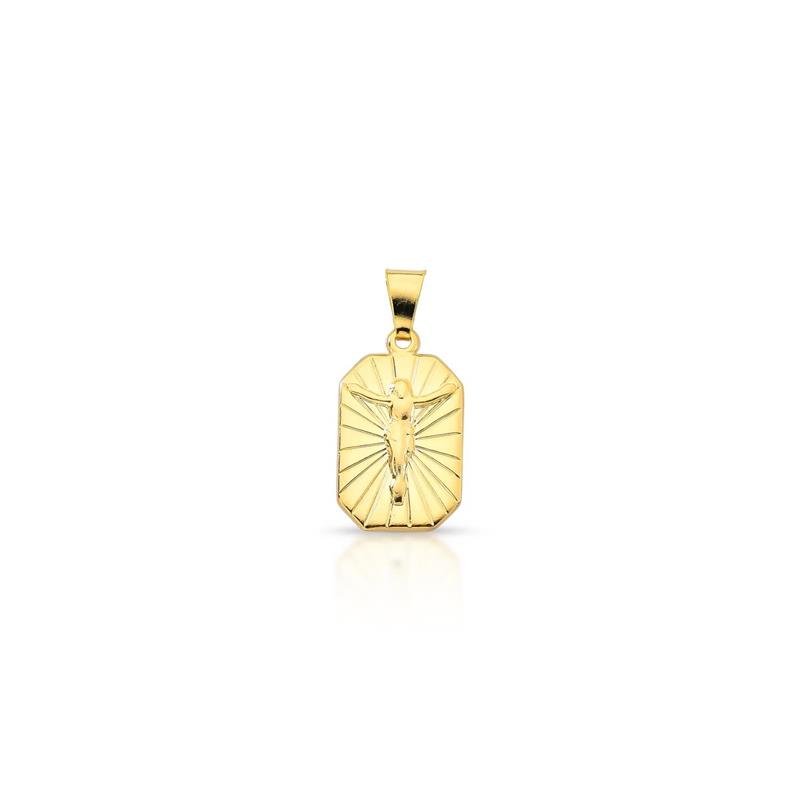 PINGENTE MASCULINO CRUCIFIXO BANHADO OURO - .