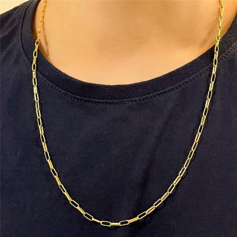 CORRENTE CARTIER 10MMX4MM FOLHEADA A OURO