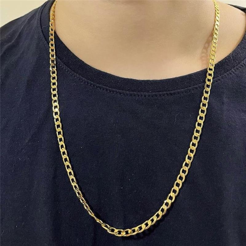 CORRENTE GRUMET MASCULINA BANHADO OURO