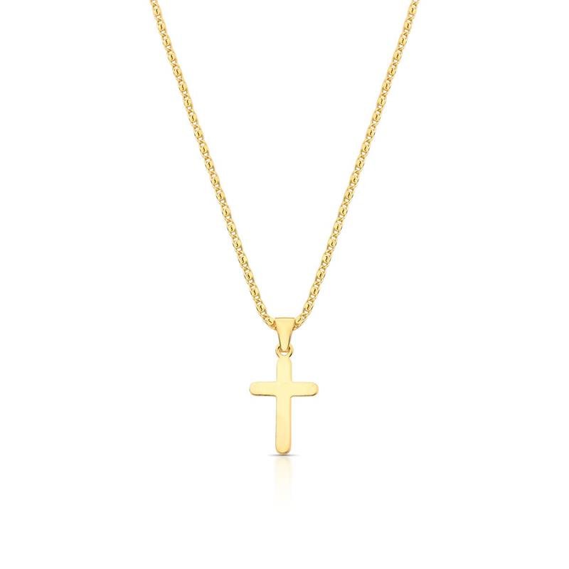 CORRENTE MASCULINA CRUZ BANHADO OURO - .