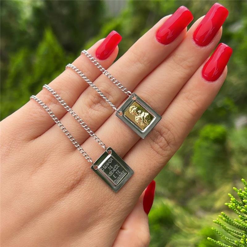 ESCAPULÁRIO MASCULINO NOSSA SRA DO CARMO AÇO INOX