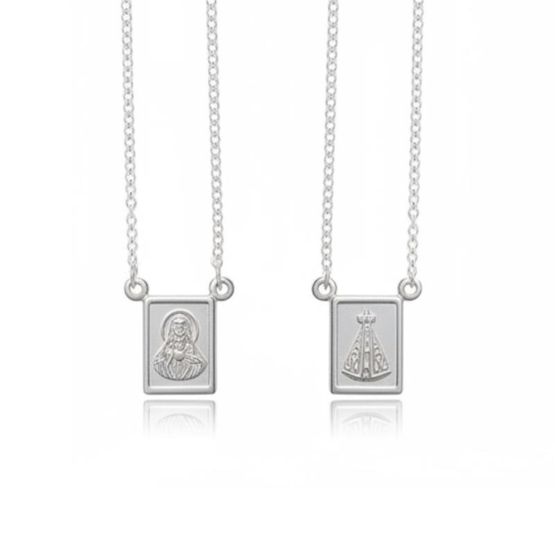 ESCAPULÁRIO MASCULINO NOSSA SRA APARECIDA PRATA 925 - 