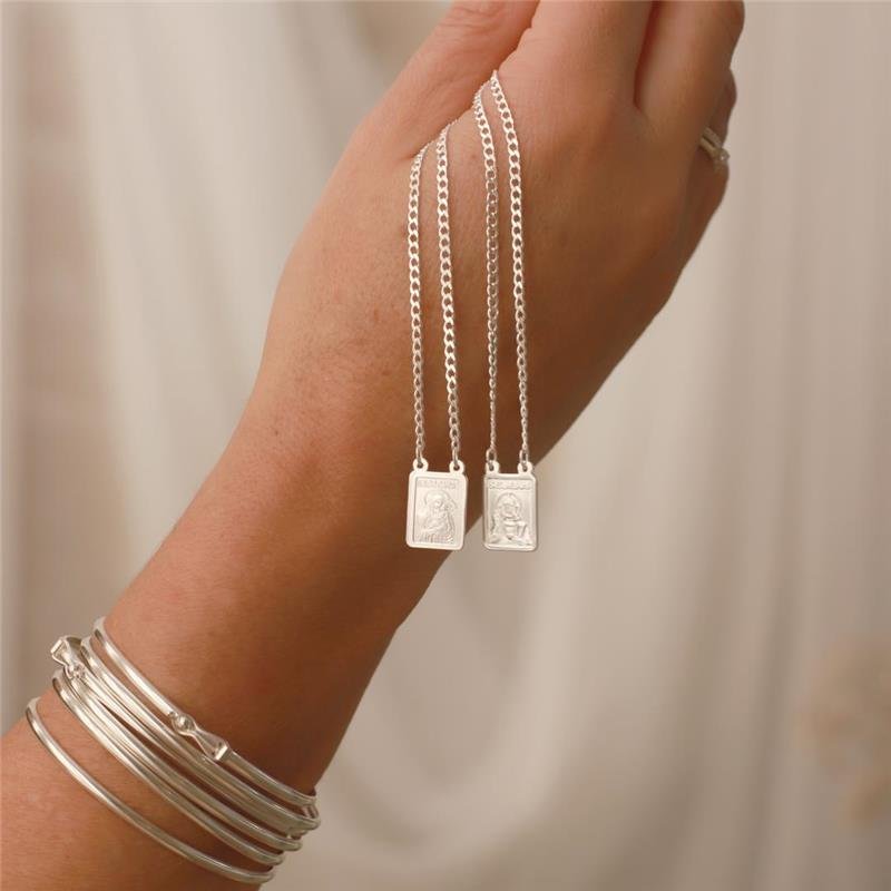 ESCAPULÁRIO MAASCULINO NOSS SRA DO CARMO PRATA 925