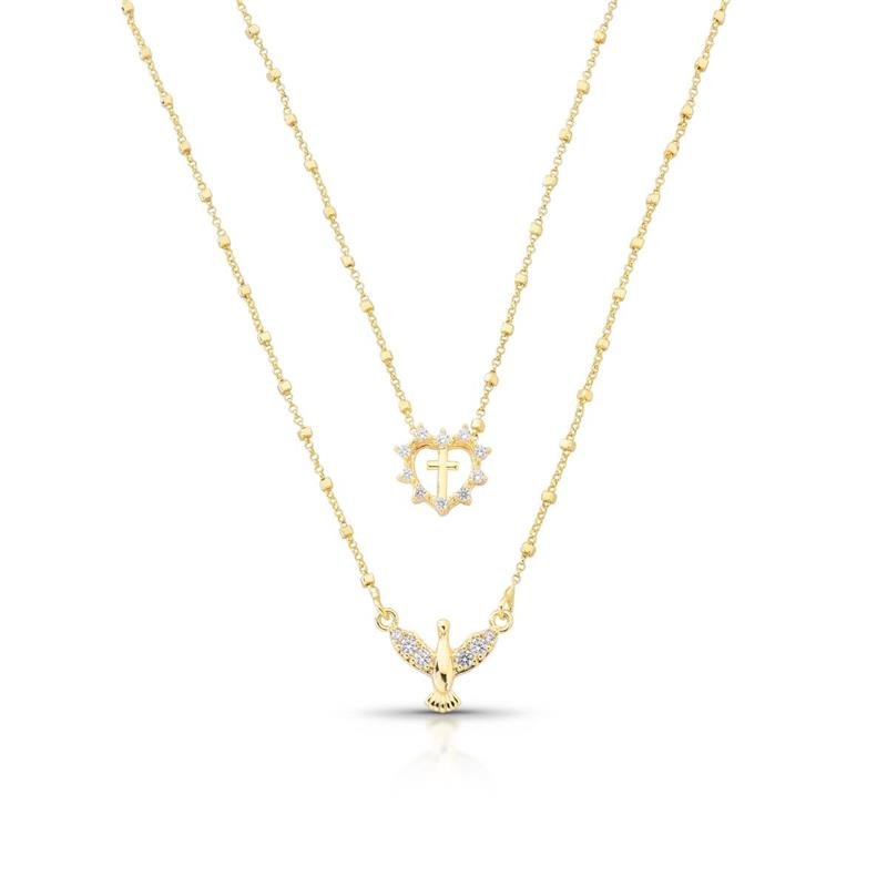 ESCAPULÁRIO ESPÍRITO SANTO BANHADO OURO - 