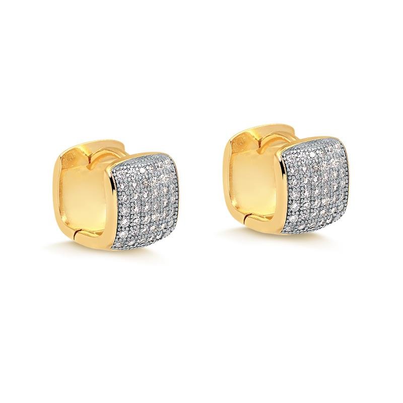 BRINCO CRAVEJADO DE CLICK EM ZIRCÔNIAS FOLHEADO A OURO