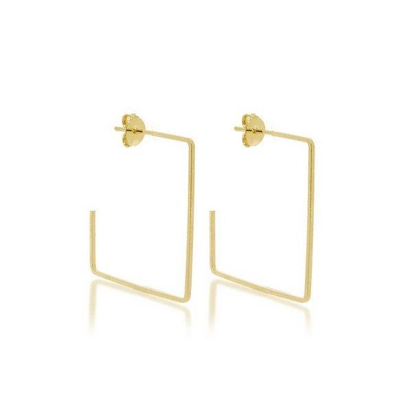 BRINCO ARGOLA QUADRADO FOLHEADO OURO