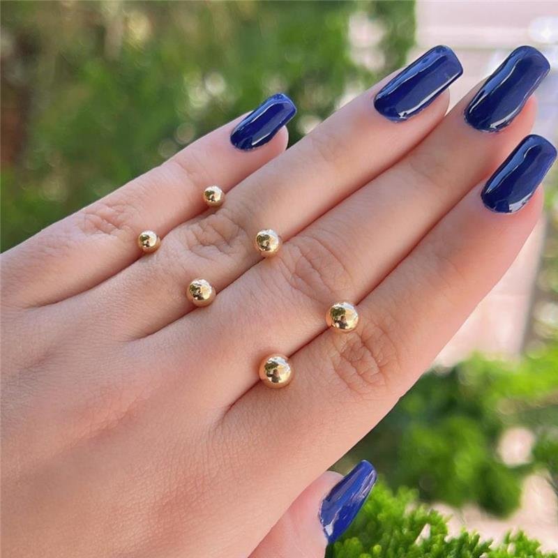 BRINCO TRIO DE BOLINHA FOLHEADO A OURO