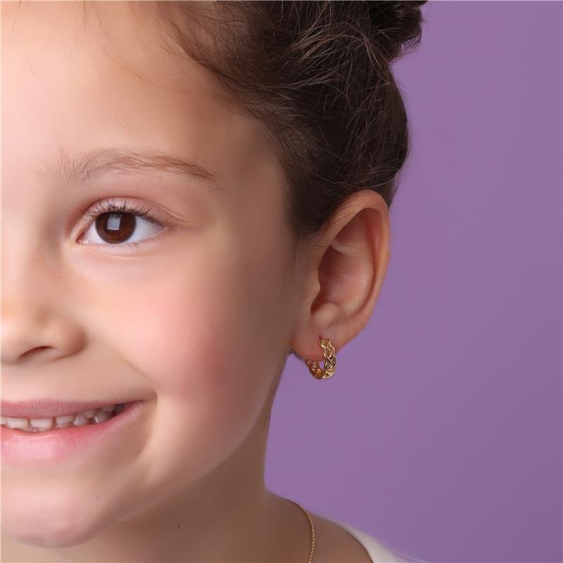 BRINCO CLICK ARGOLA TRABALHADA FOLHEADO OURO