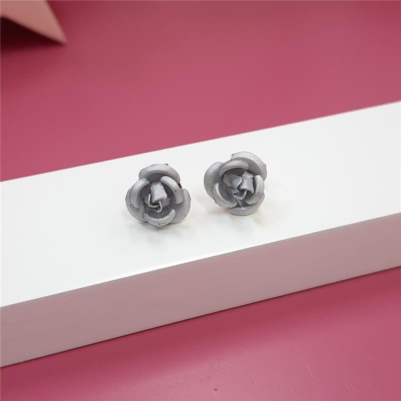 BRINCO FLOR FOLHEADO OURO