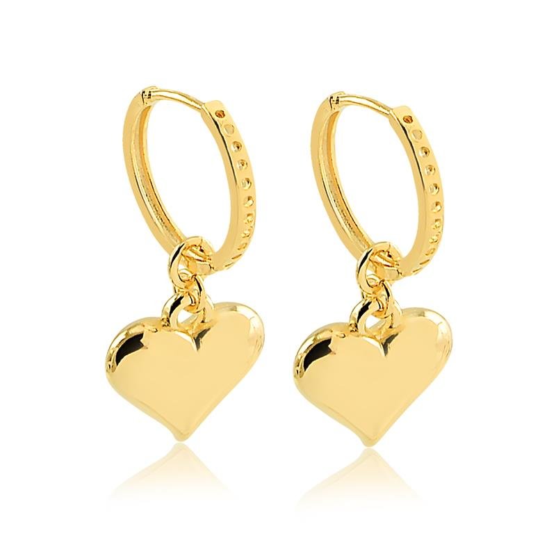BRINCO CLICK CORAÇÃO FOLHEADO OURO