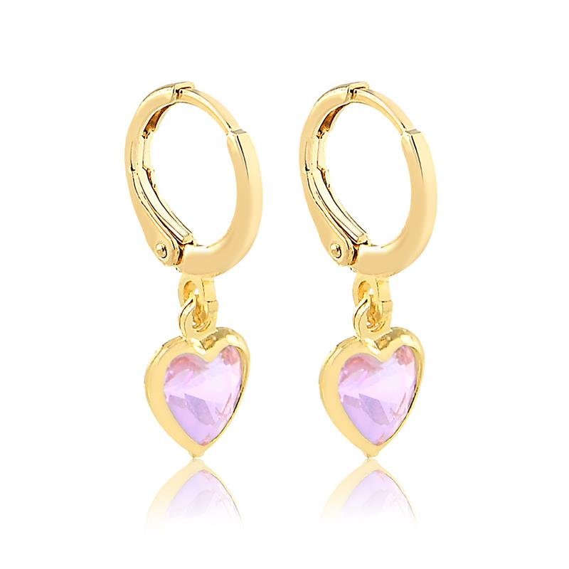 BRINCO ARGOLA COM CORAÇÃO FOLHEADO OURO