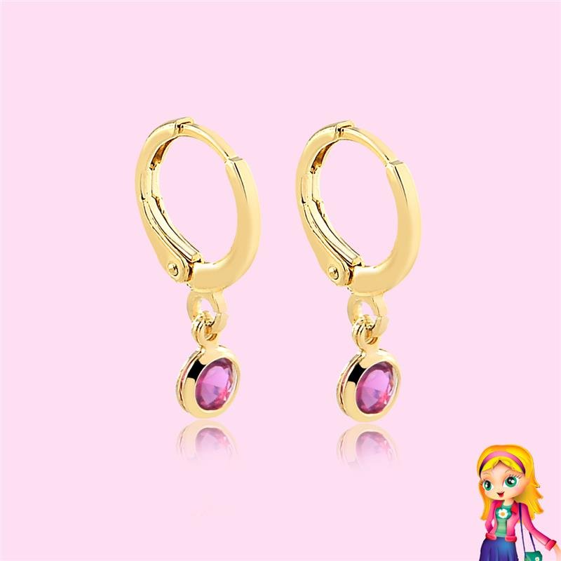 BRINCO ARGOLA COM PONTO DE LUZ FOLHEADO OURO