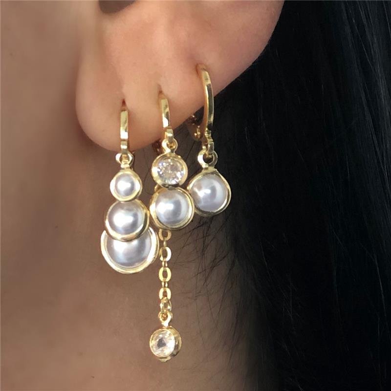 BRINCO ARGOLA COM PÉROLA 6,5MM BANHADO OURO