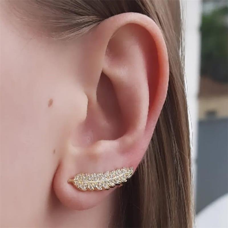 BRINCO FOLHA CRAVEJADO FOLH. OURO 