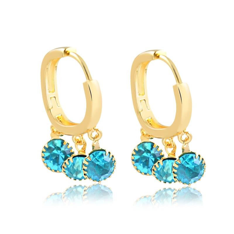 BRINCO ARGOLA COM STRASS FOLHEADO OURO