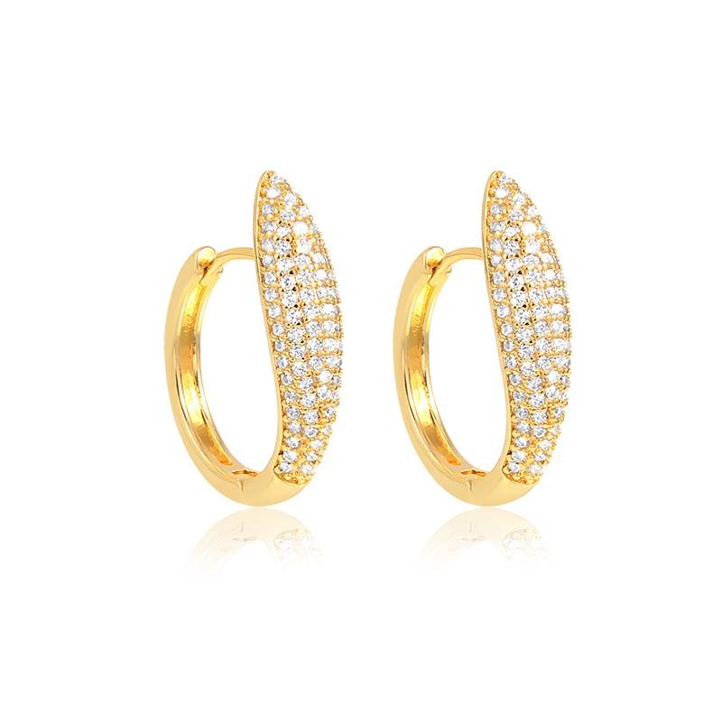 BRINCO CLICK CRAVEJADO M BANHADO OURO - CRISTAL