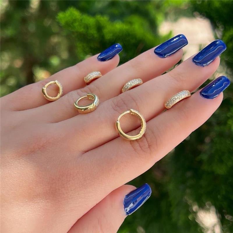 BRINCOS TRIO ARGOLAS CLICK BANHADO OURO