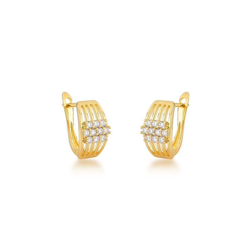 BRINCO CRAVEJADO BANHADO OURO - CRISTAL