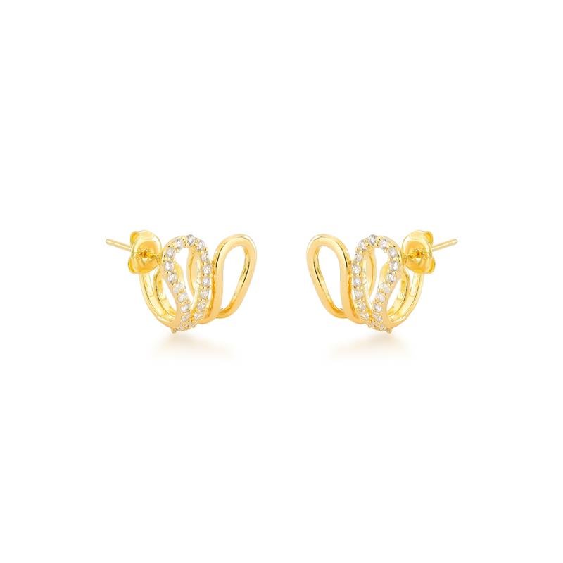 BRINCO CRAVEJADO BANHADO OURO - CRISTAL