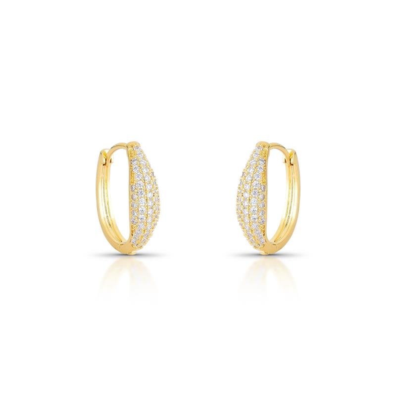 BRINCO ARGOLA CLICK BANHADO OURO BANHADO OURO - CRISTAL