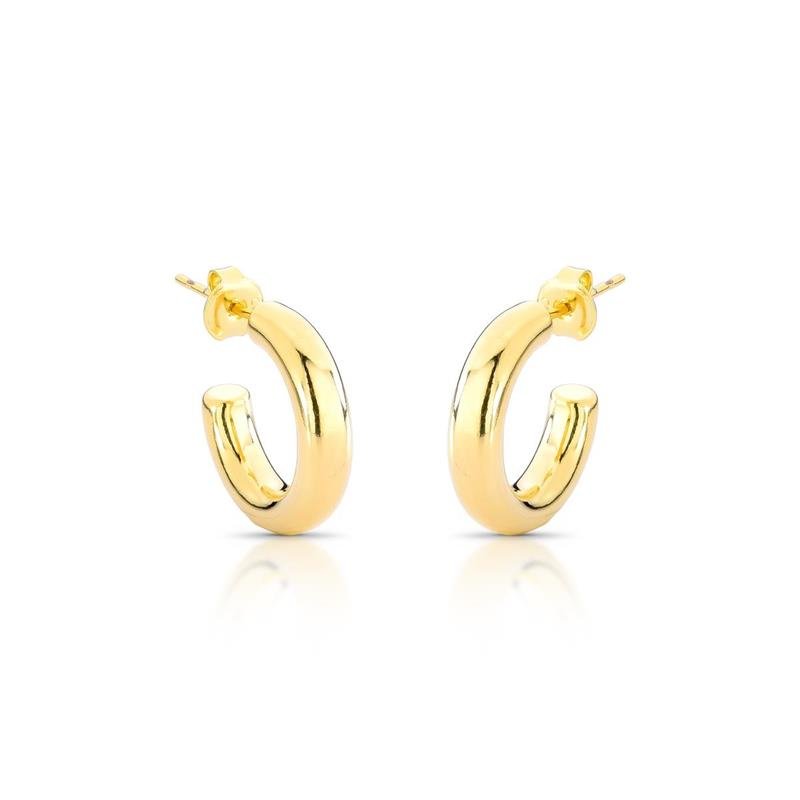 BRINCO ARGOLA TUBO P BANHADO OURO - .