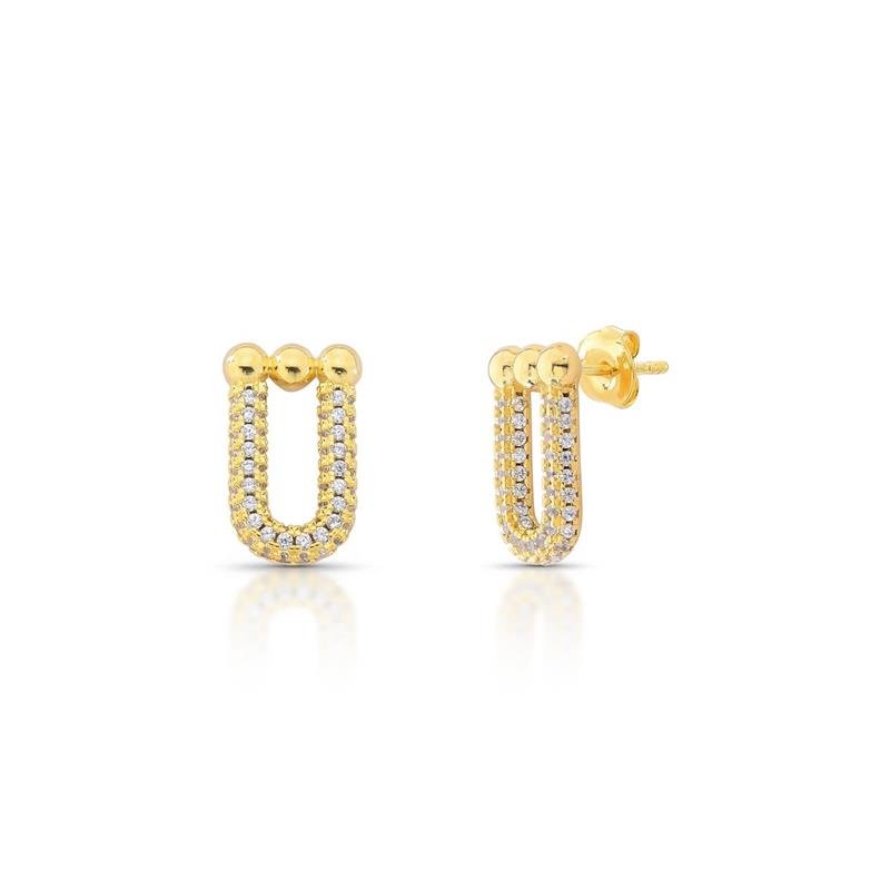 BRINCO CRAVEJADO BANHADO OURO - CRISTAL