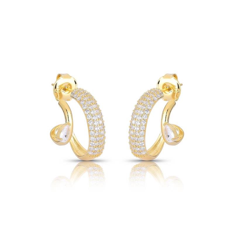 BRINCO CRAVEJADO BANHADO OURO - CRISTAL