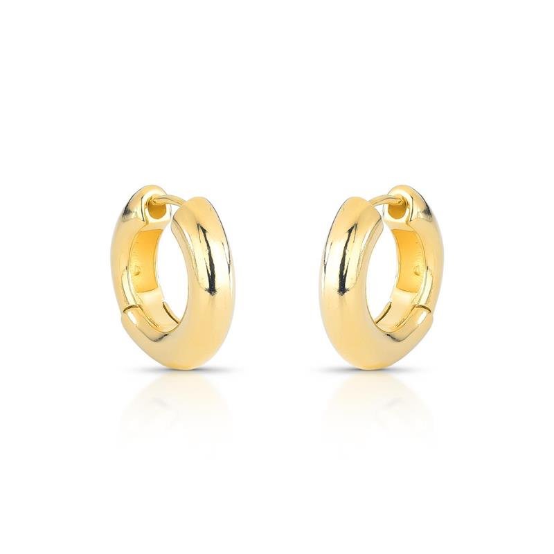 BRINCO ARGOLA CLICK CRAVEJADA BANHADO OURO - .