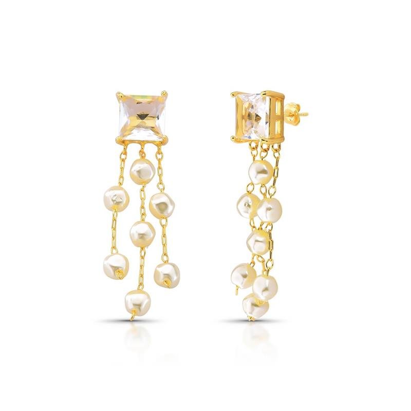 BRINCO FRANJA BANHADO OURO - CRISTAL