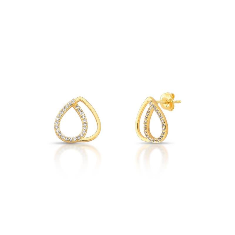 BRINCO GOTAS BANHADO OURO - CRISTAL